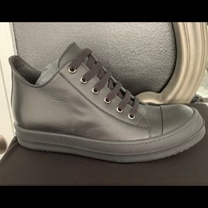 Rick Owens DRKSHDW leather Low Sneaker BLACK/BLACK